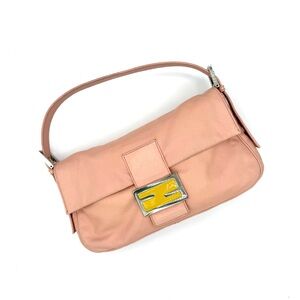 Fendi Pink Lambskin Baguette Bag